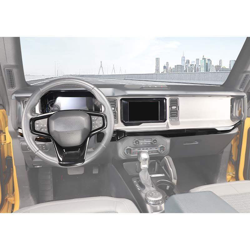 Center Console Trim Dashboard Steering Wheel Decoration Navigation Screen Protective Cover For Ford Bronco 2021 Up Car Interior Accessories