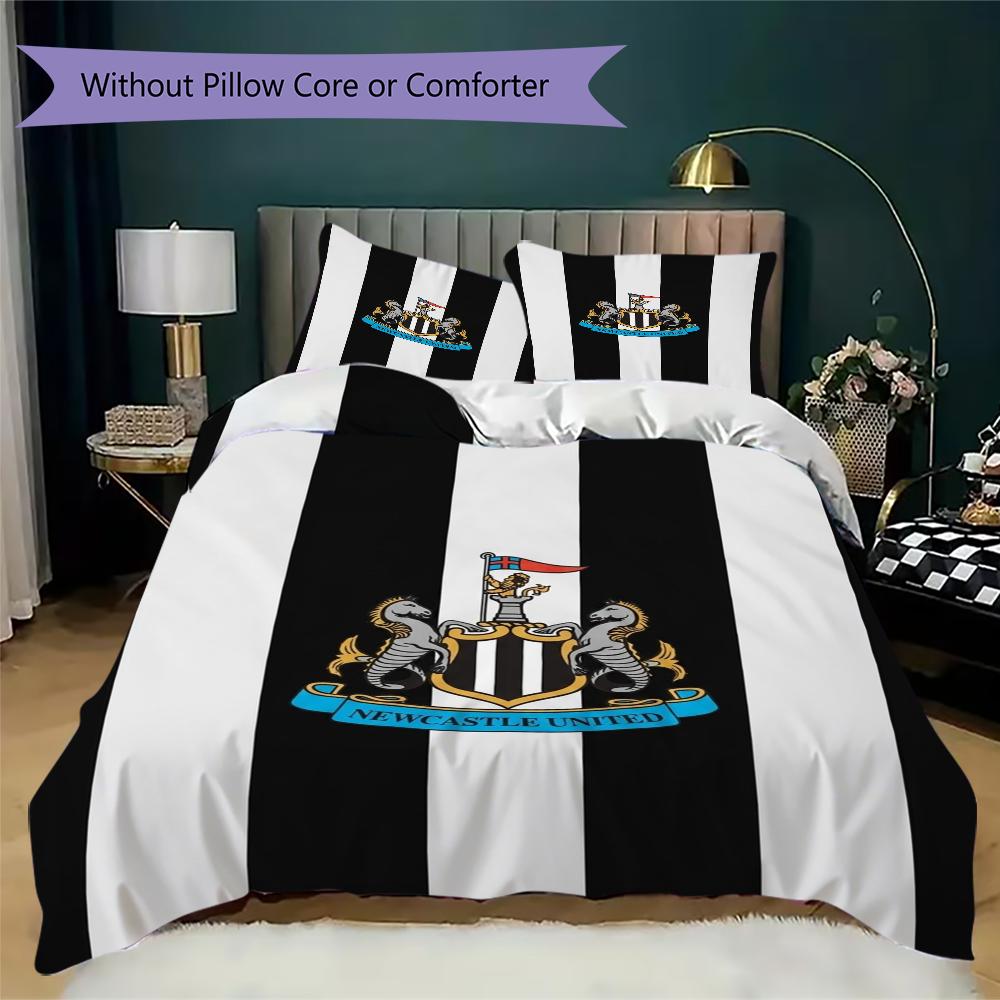 Newcastle United FC Rašto Patalynės Komplektas Antklodės Užvalkalas Pagalvės Užvalkalas Namų Dekoras Gimtadienio Dovana (1 * užvalkalas antklodei + 2 * užvalkalas pagalvei be užpildo)