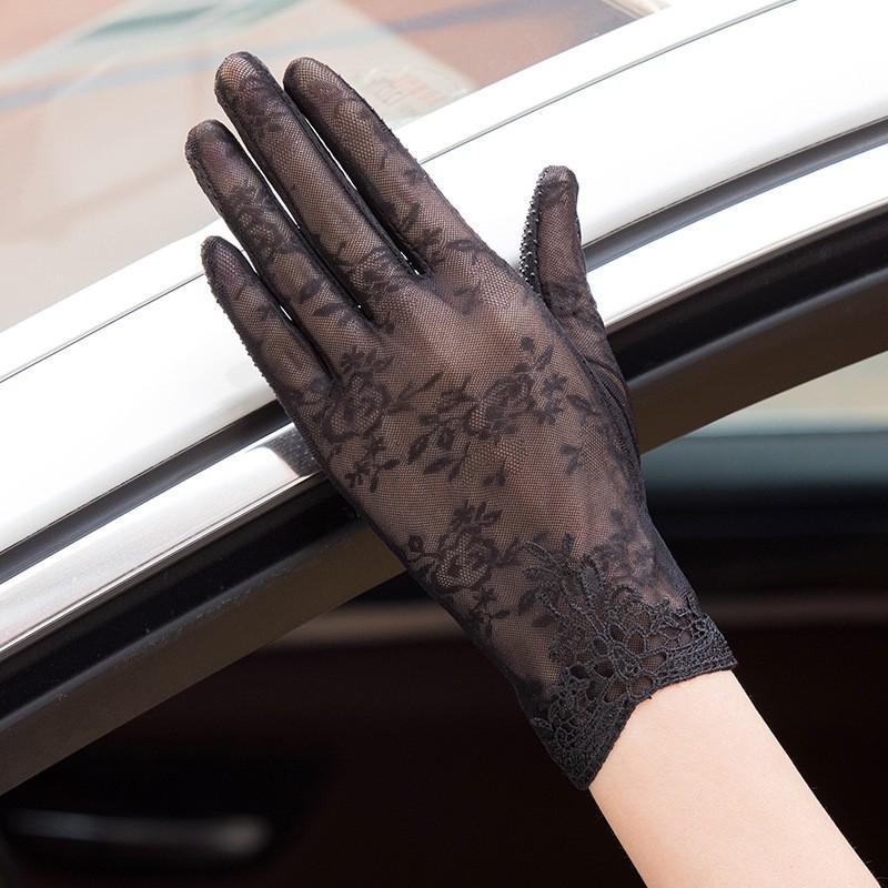 Women's Lace Flower Sun Protection Driving Gloves - Breathable, Lightweight, Touchscreen-Compatible for Outdoor Cycling