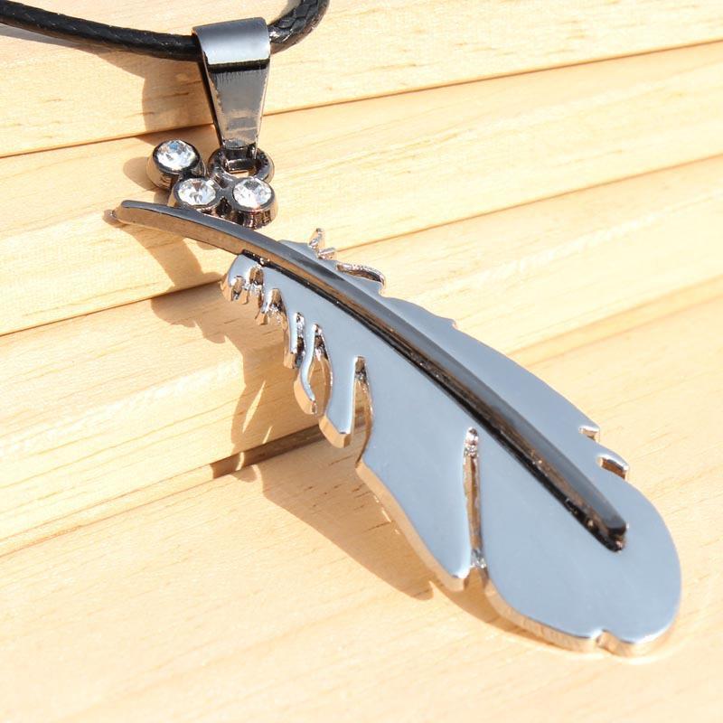 JMXD-Fashion Necklace, One Piece of Feather Titanium Steel Pendant