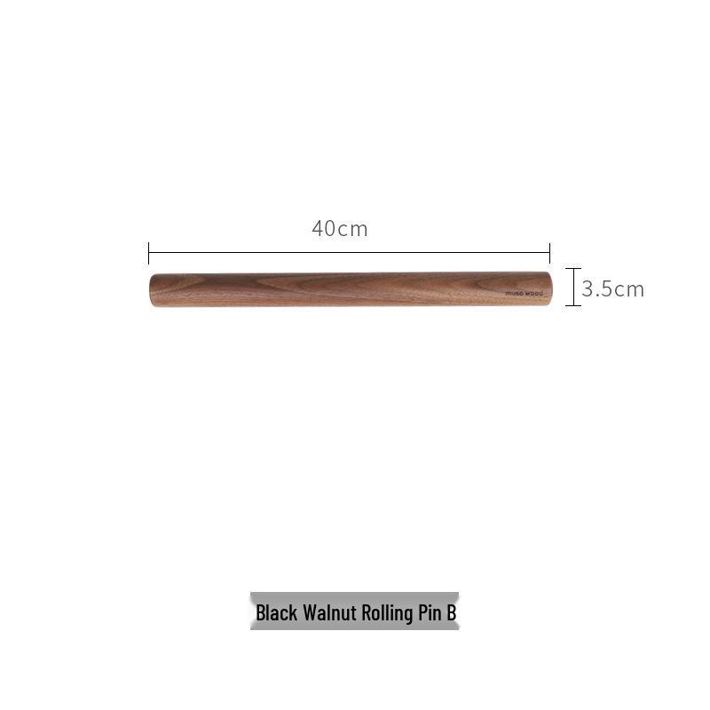 

Black Walnut Wooden Rolling Pin with Hole - Extended Length Baking Tool for Dumplings Black Walnut