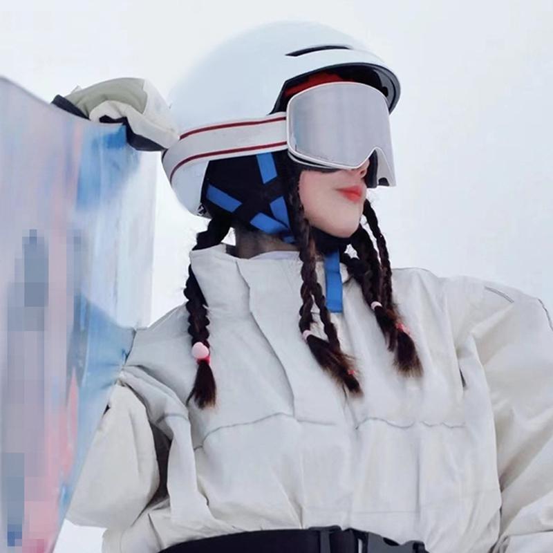 5A-Ski Snowboardbrille Für Herren & Damen Schutz Antibeschlag Doppelscheibe Überbrille Mit Zylindrischem Design