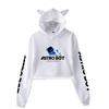 Streetwear Women Sexy Astro Bot Print Cropped Sweatshirts Oversize Loose Pullovers Spring Korean Casual Tops