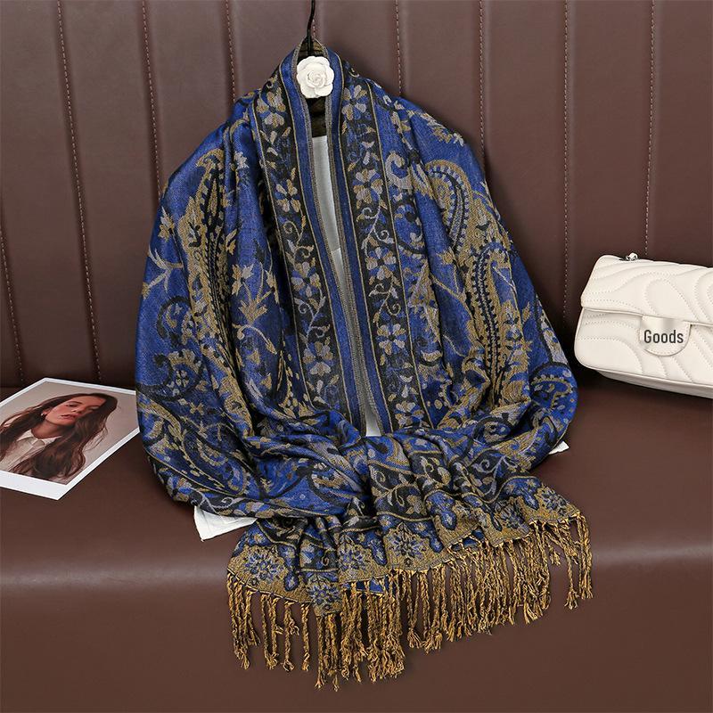 Women's Luxury Autumn Cashmere Printed Jacquard Shawl Scarf
