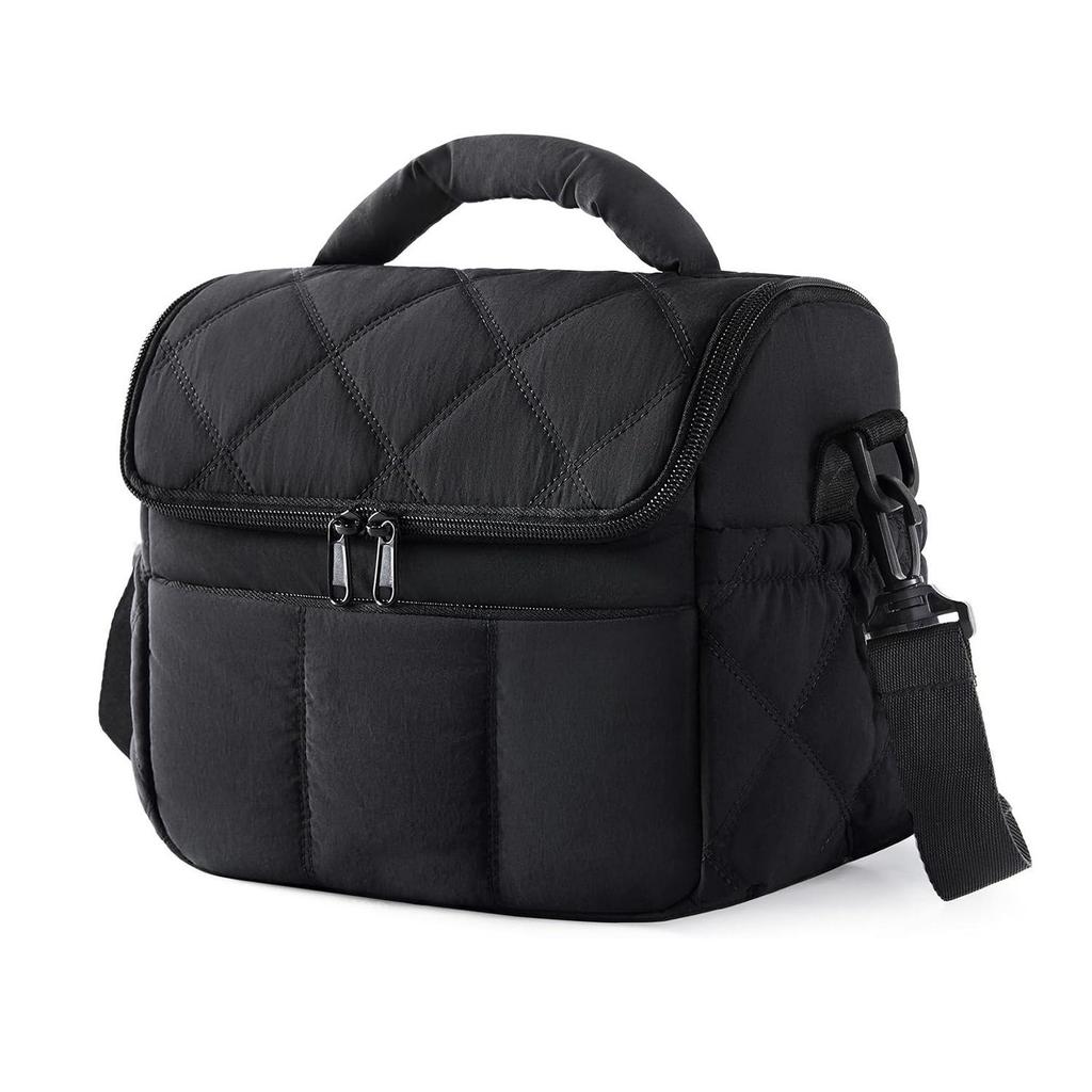Borsa Termica per Pranzo Trapuntata, Grande Borsa Frigo Termica con Tracolla Staccabile per Ufficio e Picnic
