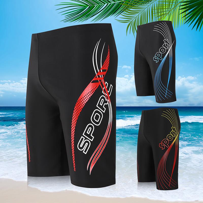 Men's Printed Swim Trunks: Triangle Swim Briefs & Breathable Beach Pants