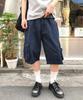 LEIRE Cargo Pocket Washed Bermuda Shorts [Navy]