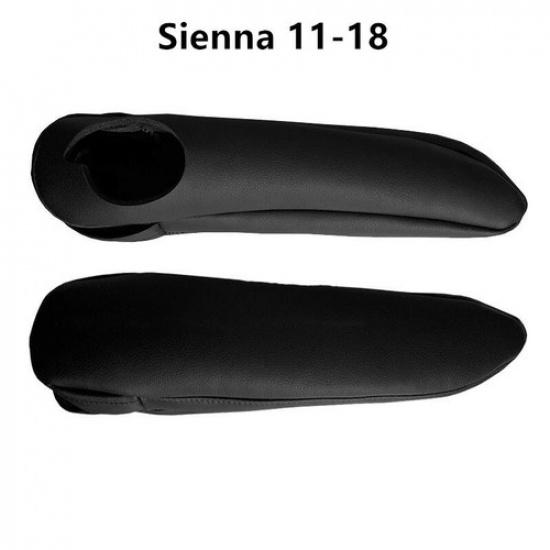2x Black PU Leather Car Front Center Armrest Cover Case Pad For Sienna 12 13