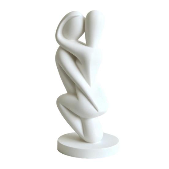 Three-dimensional Effect Statue 3D Printed Hugging Couple Sculpture, Abstract Embrace Figurine with Smooth Curves, Minimalist Balanced Weight Ornament