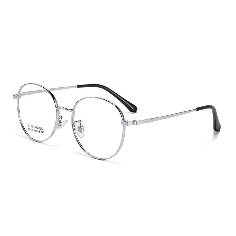 Ultra-Light Non-Magnetic Titanium Round Retro Glasses Frame for Myopia Lenses - Two-Color Versatile Design