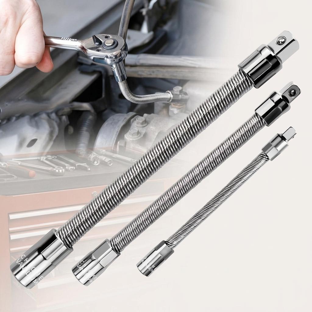 Flexible Socket Extension Bar Set 1/4 3/8 1/2 Inch Shaft Drive Bar Adapter Impact Extender Flexible Socket Extension Rod Bar