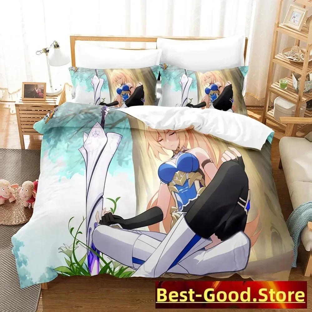 Honkai Impact 3 Bedding Set Printed Bed Set With Pillowcase Bed Duvet Cover Soft Single Double Queen Super King Size Bedroom