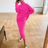 Herbst und Winter Damen Pullover Set Mode High Neck Loose Fit Damen Set Rock
