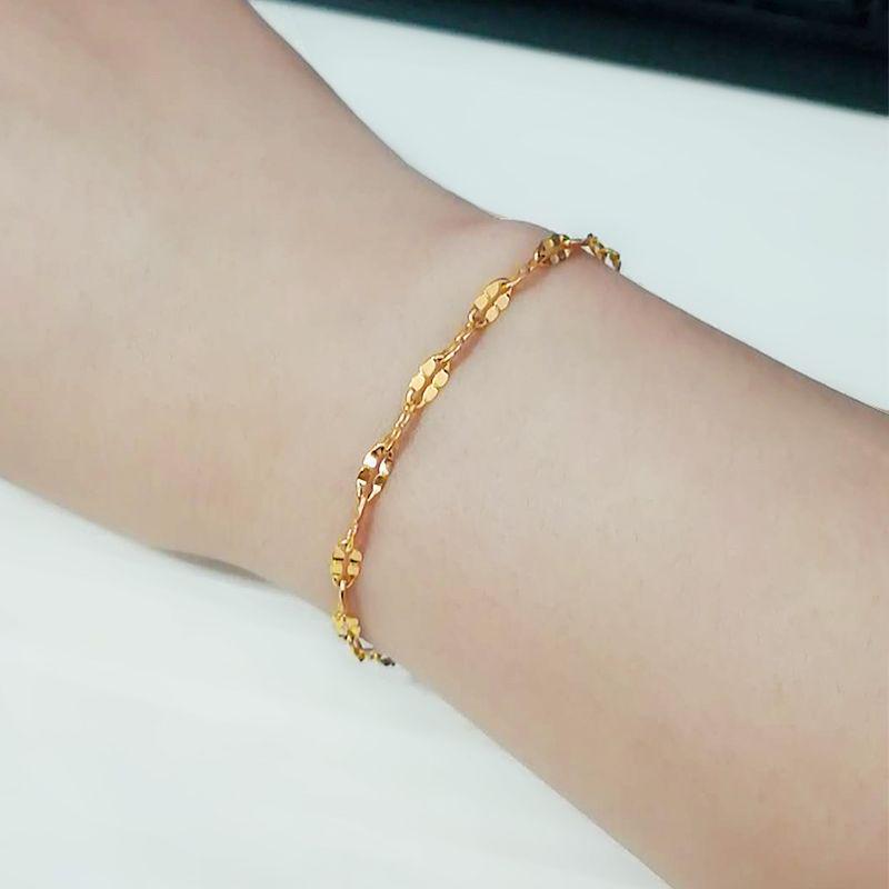 Meichen 18k Gold Non-Fading Titanium Steel Women's Fashion Bracelets - Simple, Versatile, Trendy European and American Style.