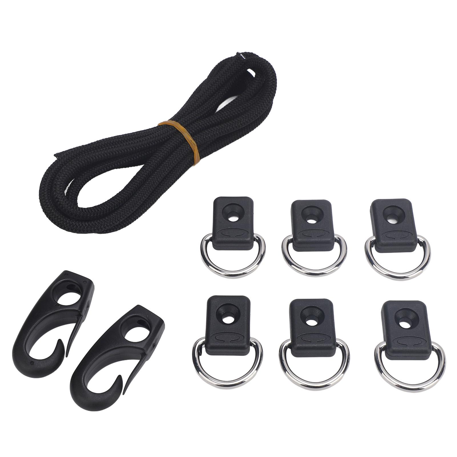 

Комплект эластичной веревки для каяка Профессиональные D-образные пряжки Эластичный шнур для каяка Комплект палубной оснастки для каякинга