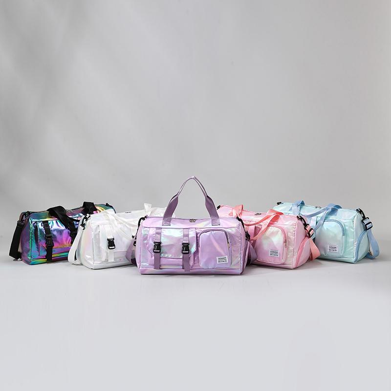 Large Capacity Women's Nylon Travel Duffel Bag,Weekender Gym Tote with Shoe Compartment Men's Versatile Sports & Fitness Carry-On