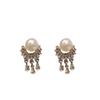 Silver Needle Diamond Pearl Fringed Earrings French Light Luxury Premium Earrings Retro Fashion Versatile Earrings Women