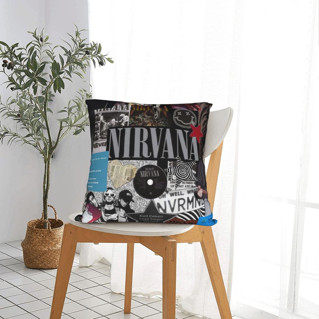 Nirvana Face Band Pillowcases Fashion Pillow Case For Living Room Bed Chair Design Pillow Cover