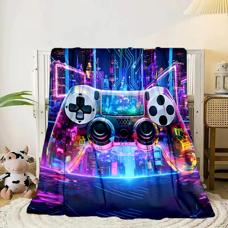 

Electric Gaming control Blanket Flannel Blanket for bed, sofa, Camping, Hiking, Picnic Essentials, gift for family Fan gifts 75x90cm