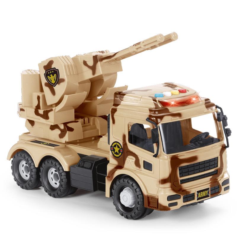 Large Inertial Military Transport Vehicle Simulation Air Defense Missile Chariot Model Children'S Sound And Light Toy Car