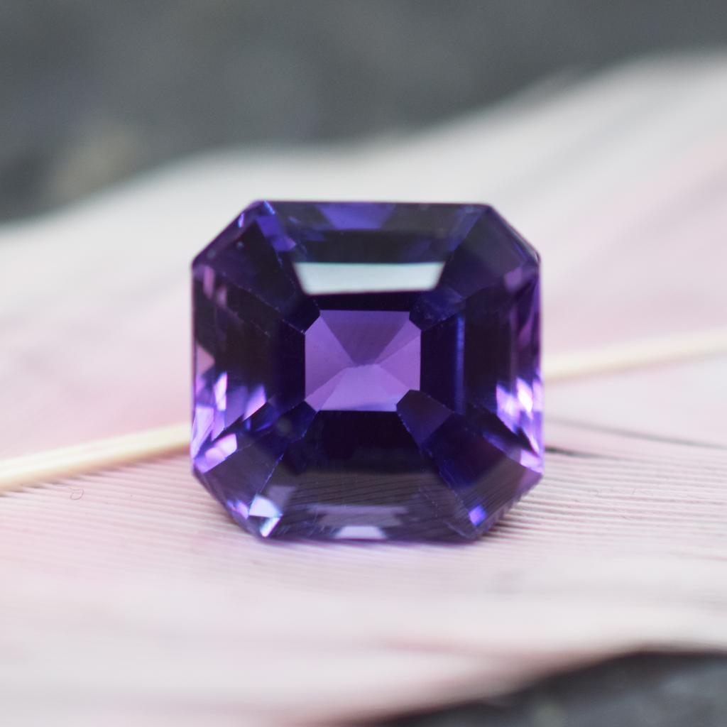 5.90 Ct Natural Purple Tanzanite Perfect Square Cut CERTIFIED Loose Gemstone