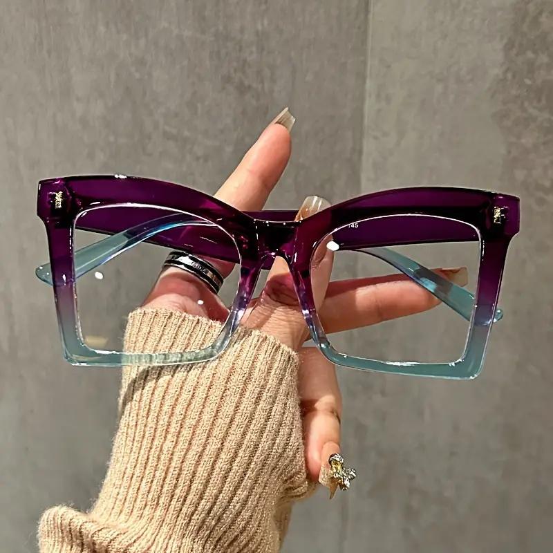 

Женские очки для чтения с фильтром синего света, большая оправа, модные квадратные очки для пресбиопии, от 0 до +6 0 Original lens 0