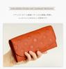 Alcoro Japanese-made flap long wallet with dots (green)
