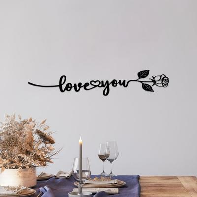Rustikales Love Schild Metall Love You Wanddeko Rose Wandkunst Dekor für Familienzimmerdeko