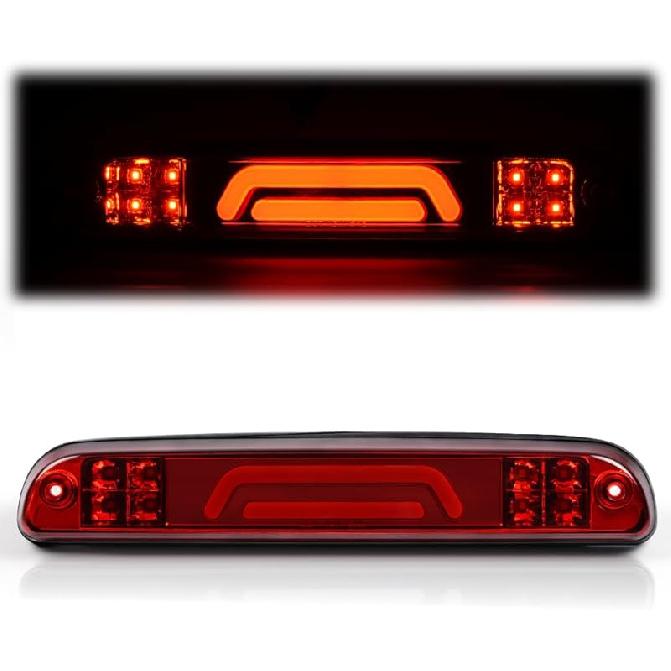 PIT66 3Rd Brake Light Compatible With 2004-2008 Ford F150 High Mount Center Rear Roof Third Cargo Light Parking Light Halogen Clear/Red Lens Tercera