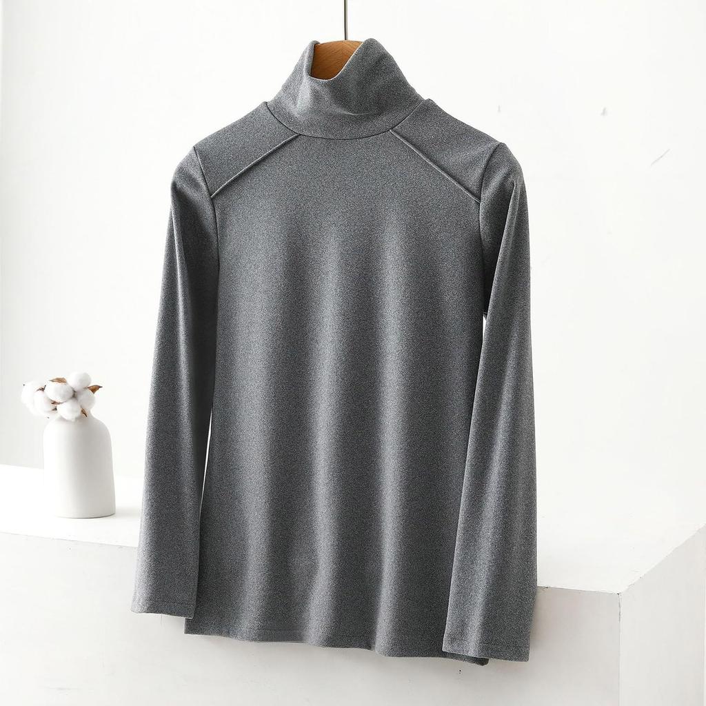 Women's Fashion Solid Colour Long Sleeve Fleece Thickened Top
