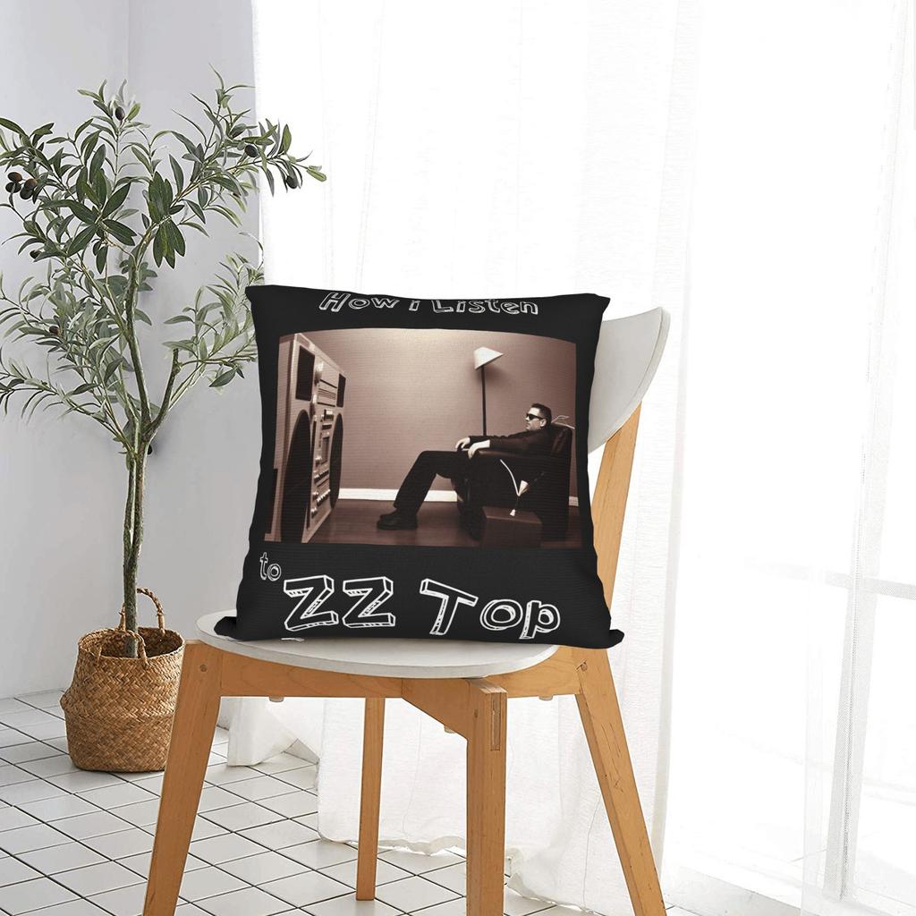 Band Zz Top Pillow Case Retro Trendy Pillow Cover Graphic Pillowcases For Sofa Couch Bed Living Room