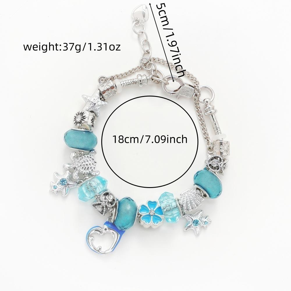 Pan Style Summer Ocean Starfish and Turtle Beaded Women's Bracelet