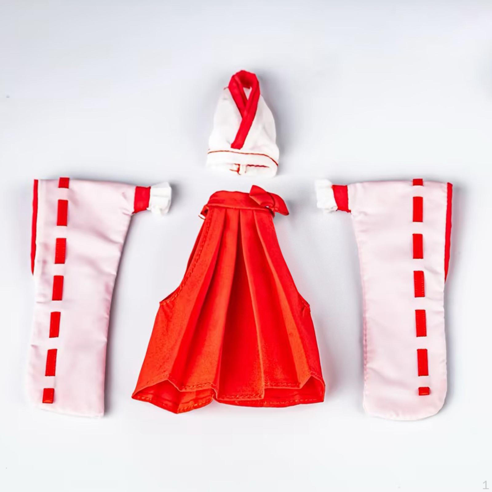 

1/12 Miniature Miko Dress, Versatile Doll Outfit, Elegant And Handmade, Action Figure Accessory. красный