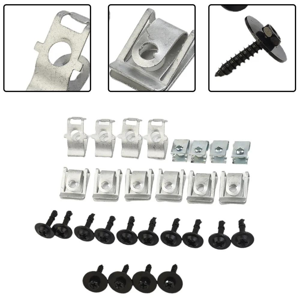 

28Pcs Mixed/Set Engine Hood Screw Set Engine-Undertray Under Cover Clips Fitting Kit Fora4 B8 A5 8T