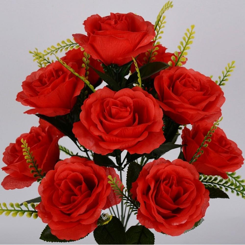 12 Heads Valentine's Day Flowers Mini Crystal Grass Bouquet Real Happy Silk Flower  Home Decorative