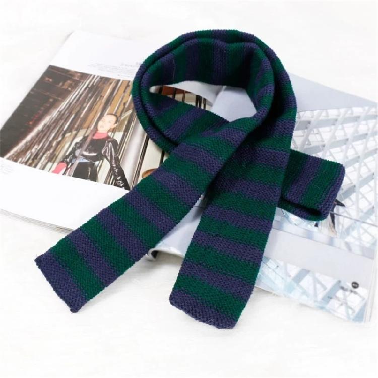 Striped Scarf Long Knitted Scarf Neck Warmer Women Scarf Lightweight Neck Wrap