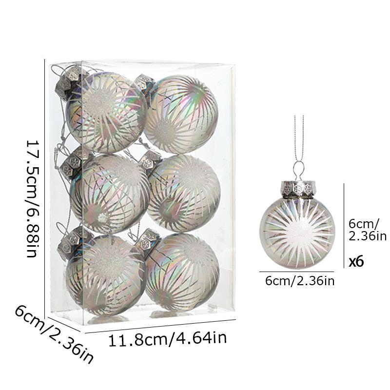 6PC/Set Christmas Ball Ornaments Valentine's Day Hanging Balls Gifts Plastic Balls New Year Multiple Options Available