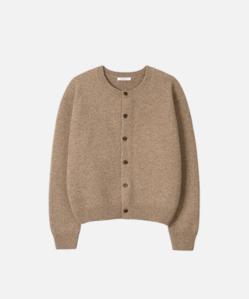 Draw Fit Urbane Wool Crop Knit Cardigan [Beige]