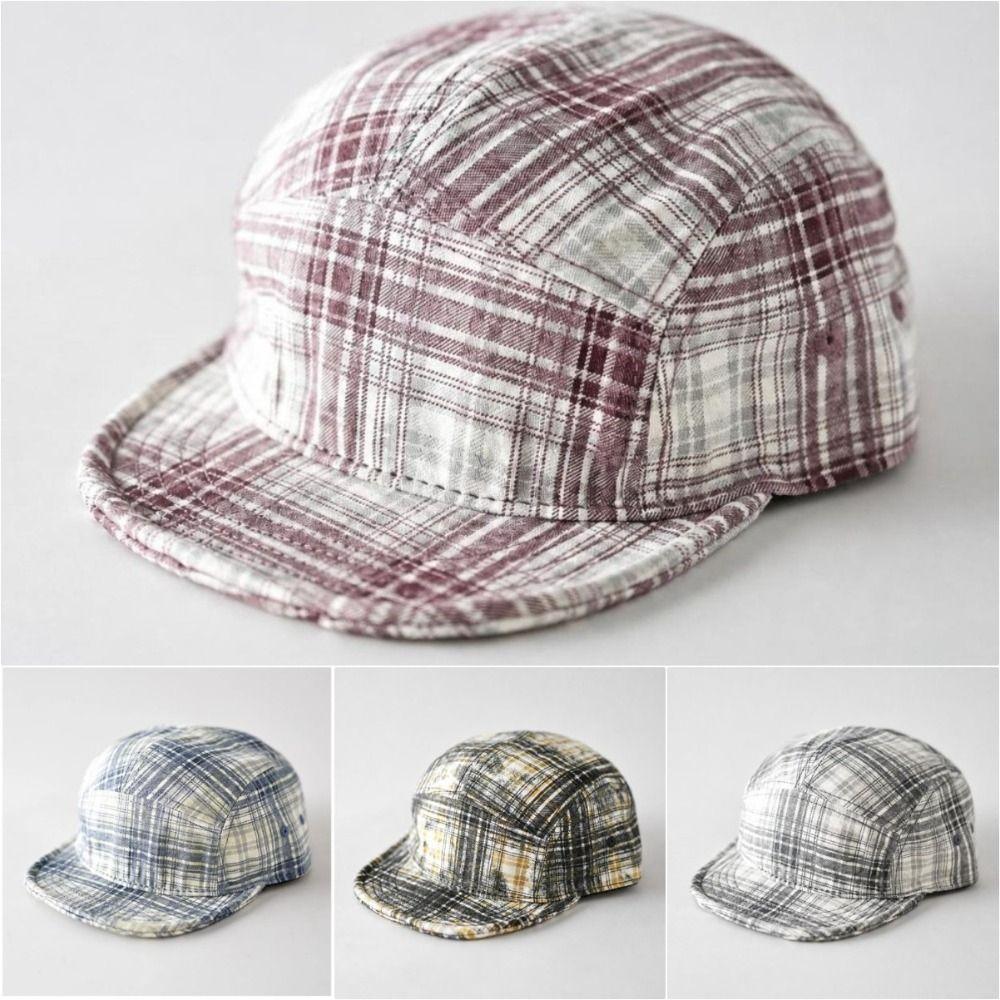 Breathable Baseball Hats Retro Plaid Sunshade Hats Fashionable Peaked Caps Women