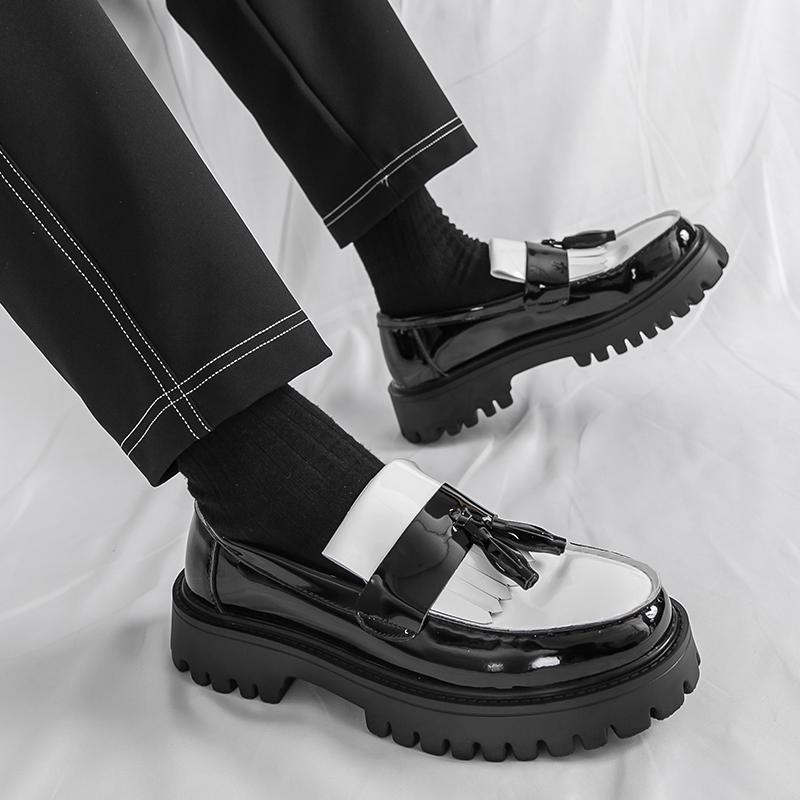 Fashion Slip On Casual Thick Soled Men's Leather Shoes Designer Fashion Style Party Daily Work Outdoor Trendy Youth Plus Size 38-46