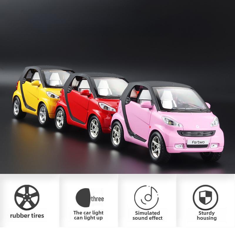 Pull-Back Alloy Toy Car with Lights and Sound, Cute Model for Boys and Girls