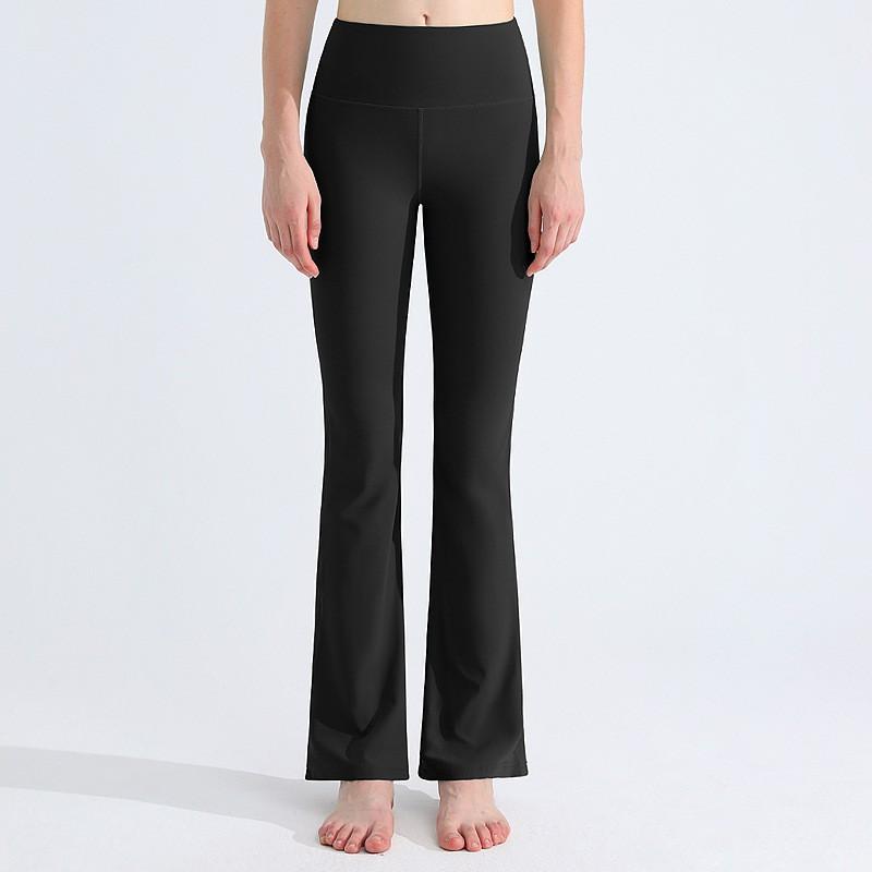 Womens High-Waisted Yoga Leggings With Wide Flared Cuff Breathable Quick-Dry Stretch Fabric Gym Fitness Running