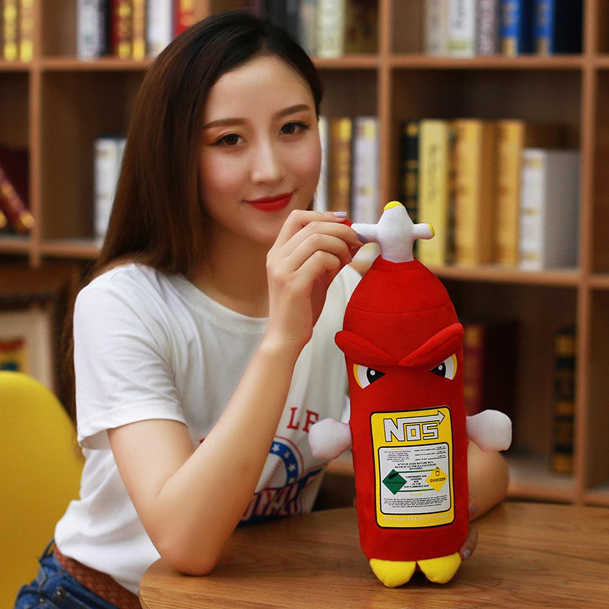 Simulation Fire Extinguisher Plush Toy Soft NOS Pillows Nitrous Oxide Bottle Pillow Cushion Headrest Backrest for Home Decor
