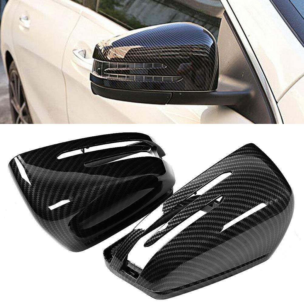 Gorgeri Rearview Mirror Carbon Fiber Texture Rearview Mirror Cover Caps for W176 Caps, 2-Piece Mercedes-Benz A-Class 2012-2017