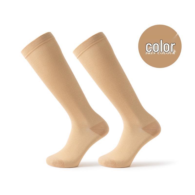 Unisex Elastic Compression Knee-High Socks for Outdoor Cycling, Running, and Fitness