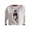 Polo Ralph Lauren Animal Print Crew Neck Loose Fit Pullover Long Sleeve Sweatshirt Women sweatshirt White WMPOKNINFB20741-100