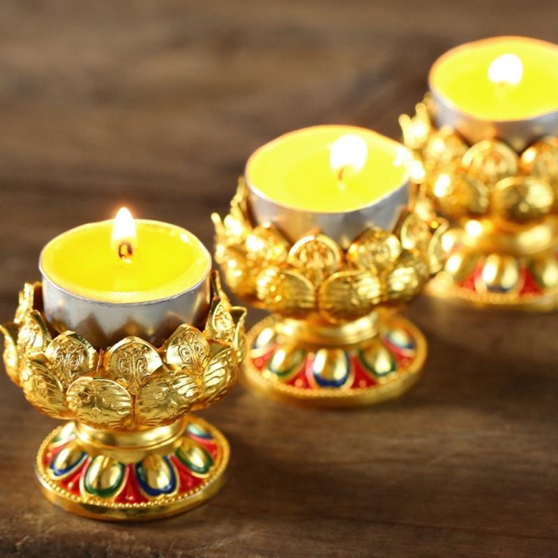 Butter Lamp Holder Coppers Candlestick Candle Holder Iron Lamp Holder Lotuss Buddhas Lamp Base