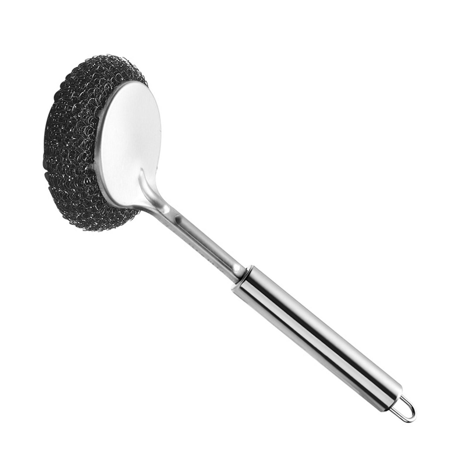 Scrubbing Brush Stainless Steel Wool Scrubber,Dish Scrubber Cleaning Brush Kitchen Cleaning Supplies Pot Scrubbers 1