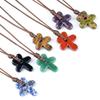 Semi-Precious Agates/Amethyst Necklace Five-Petal Pendant Necklace  Birthday Gifts