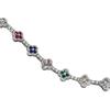 Bracelet Quadrifoglio Diamant Zircon Multicolore Rétro - Bracelet Ajustable pour Femme Luxe Léger